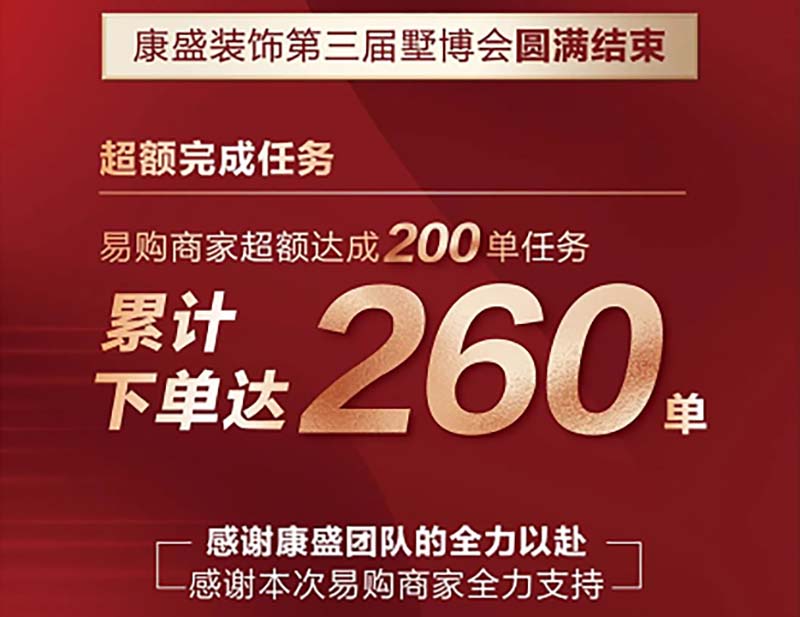 盛況空前 丨 墅博會累計下單達260單，完美收官！